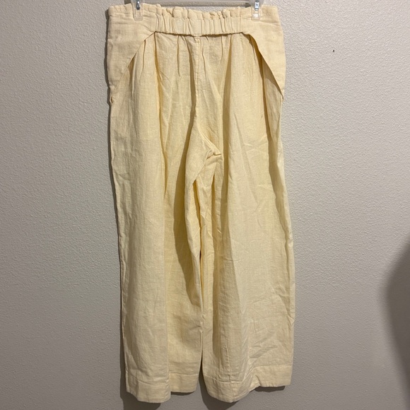 Free People Demi Wide Leg Linen Blend Pants Elastic Waist Lightweight - Picture 6 of 8